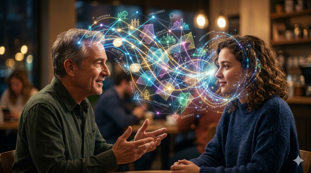 Imagination fostering empathy by visualizing the thoughts and experiences of others.